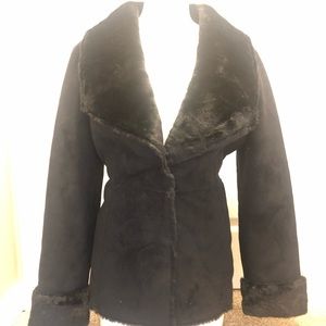 White House Black Market Faux Suede & Fur Jacket